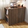 Modern Computer Desk with Drawers and Storage Shelves, Foldable L-Shaped Home Office Desk for Bedroom, Living Room or Apartment-Tanpinhause - 2 of 4
