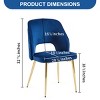Set of 4 Modern Velvet Dining Chairs with Upholstered Hollow Back and Golden Metal Legs for Dining Room-Baofuwish - 4 of 4
