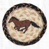 Earth Rugs Galloping Horse Round Coaster – 5"x5" Rustic Braided Jute Accent with Western Equine Print - 2 of 3