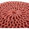 KWPZQEB Round Pouf Ottoman, Knitted Pouf Foot Stool, Cotton Braid Cord Foot Stool Footrest Accent Seat for Living Room, Bedroom, Kids Nursery - 4 of 4