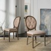 Holloway Tufted Oval Side Chair (Set of 2) - Beige/Rustic Oak - Safavieh - 2 of 4