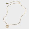 14K Gold Dipped Crystal and Mother of Pearl Circle Spinner Initial Necklace - A New Day™ - 3 of 4