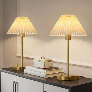 Modern Table Lamp with USB & Dimmer for Bedroom or Living Room - 1 of 4