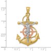 Black Bow Jewelry 14k Tri-Color Gold Mariner's Crucifix Cross Pendant, 22 x 38mm - 4 of 4