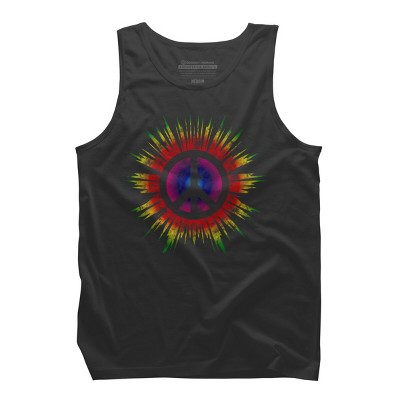 Men's Design By Humans Tie Dye Peace Sign By Mel00 Tank Top