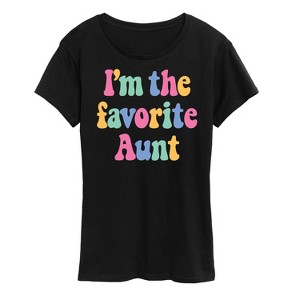 Women's - Instant Message - Im The Favorite Aunt Short Sleeve Graphic T-Shirt - 1 of 4