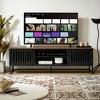 63-inch Mid-Temperature Modern TV Stand | Slatted Grille Doors with Storage Ideal for Living Room, Bedroom, and Entertainment Center - 3 of 4
