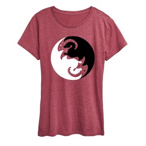 Women's - Instant Message - Yin Yang Dragons Short Sleeve Graphic T-Shirt - 1 of 4
