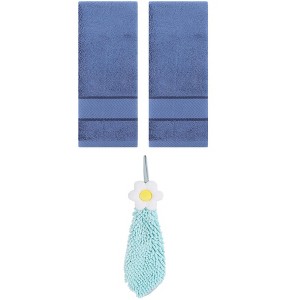 REGALWOVEN 3 Pcs Soft Absorbent Hand Towel Bathroom Decorative Set - 1 of 4
