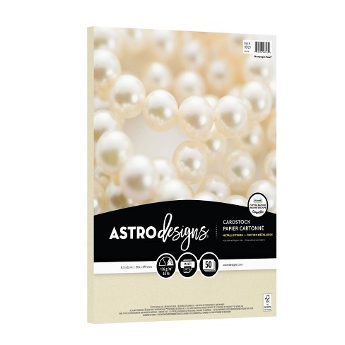 Astrodesigns Pearl Cardstock Paper 50ct 8.5 X 11 : Target