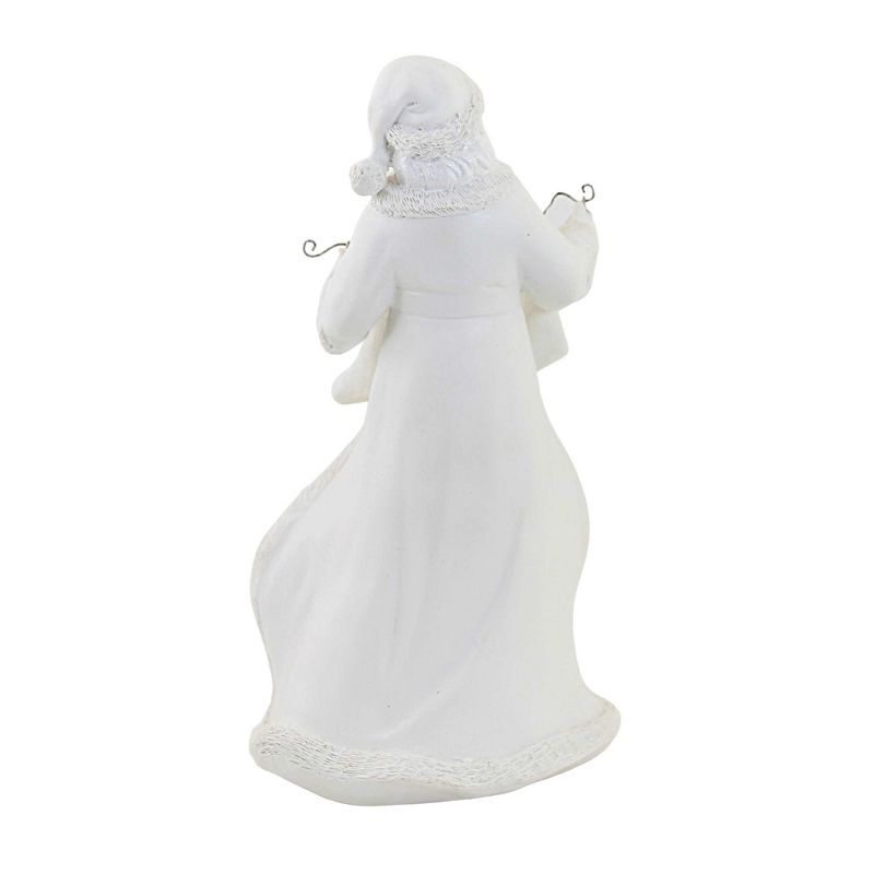 Roman 9.0 Inch Santa Figure Pearl Christmas White Nostalgic Figurines, 3 of 4