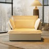 Famapy Upholstered White Single Sofa Chair Cozy Living Room Furniture with Soft Cotton-Filled Pillows - 3 of 4