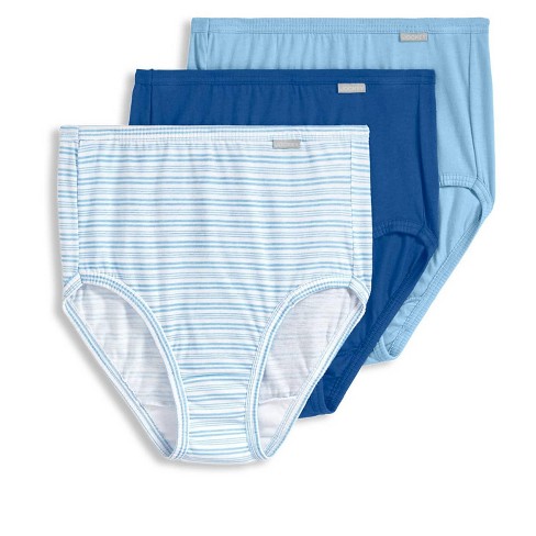 Jockey Women's Plus Size Elance Brief - 3 Pack 8 Blue Stardust/boardwalk  Stripe/marina Blue : Target