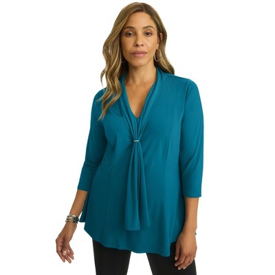 Jessica London Women's Plus Size Stretch Ring Detail Tunic