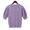 Clearlove Womens Puff Short Sleeve Sweater Tops Crewneck Basic Knit Pullover Lightweight Solid Casual Sweaters Blouse - 2 of 4
