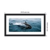 Kate and Laurel Framed Art Dolphin Skipping along in the Ocean Panel by Michael Schauer, 43x24, Oliver Black Narrow - 2 of 4