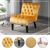 Lyngins Velvet Accent Chairs with Wooden Legs,Upholstered Armless Chairs with Button Tufted Back for Living Room,Bedroom - 4 of 4