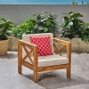Outdoor Club Chair,Mid-Century Modern Acacia Wood Club Chair With Cushion Seat,Outdoor Furniture,Club Chair For Patio,Garden-Cuddlewood - 3 of 4