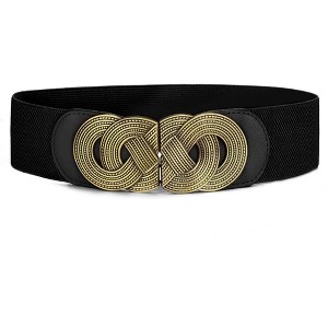 INSPIRE CHIC Knot Woven Metal Interlocking Buckle Elastic Waist Cinch Belt - 1 of 4