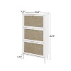 TIRAMISUBEST Farmhouse Shoe Cabinet - White Rattan, 3-Door Adjustable (23"W x 48"H) - 3 of 4