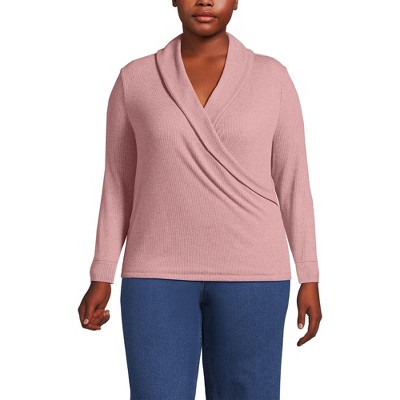 Women's Long Sleeve Brushed Rib Wrap Top