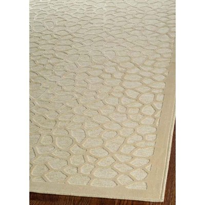 Cream Tufted Handmade Viscose Rectangular Rug 4' x 5'7"