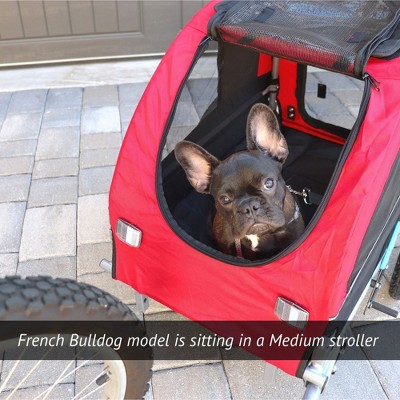 Large Red and Black Foldable Dog Bike Stroller