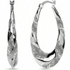 Sterling Silver Shrimp Diamond - Cut Hoop Earrings for Women - 4 of 4