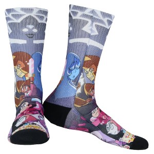 Steven Universe Socks Men's Garnet Amethyst Pearl Sublimated Crew Sock Fits Shoe Size 8-12 Multicolored - 1 of 4