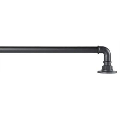 Hyde Matte Black Adjustable Wrap Around Curtain Rod 66&quot;-120&quot;