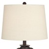 Franklin Iron Works Murphy 23" High Miner Lantern Small Farmhouse Rustic Accent Table Lamps Set of 2 Red Bronze Finish Metal Living Room Bedroom - 4 of 4
