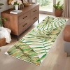Modern Colorful Leaf Printed Runner Rug, Low Pile Stain-Resistant Carpet with Non-Slip Backing, Floor Cover for Kitchen, Hallway, Entryway - 2 of 4