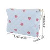 Unique Bargains Quilted Stripe Strawberry Square Makeup BaG 1 Pc - 2 of 4