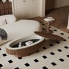 GDFStudio Kahlii Modern Wooden Oval Fluted Coffee Table with Hidden Storage - 2 of 4