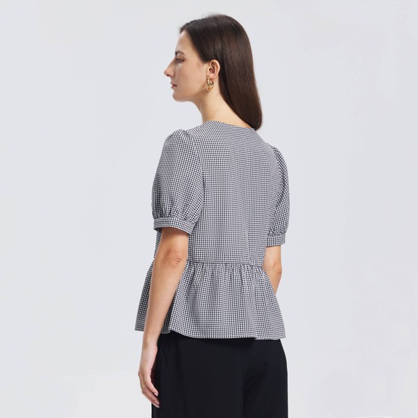 Top Peplum con Escote en V y Manga Abullonada hasta el Codo para Mujer - A New Day™ 7