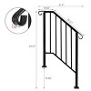 Racxily Outdoor Stair Handrail for 1 to 4 Steps Black Carbon, Steel Transitional Hand Rail Kit, Seniors Entryway Step Support - 3 of 4