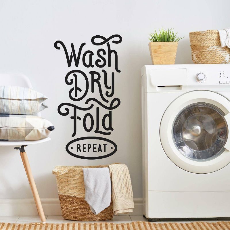 Wash Dry Fold Repeat Peel and Stick Wall Decal Black - RoomMates, 3 of 6