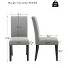 Dining Chairs Set of 2, Modern Fabric Upholstered Bar Chairs with Curved Backrest, Heavy-Duty Wood Legs Dining Room Kitchen Home Easy Clean Fabric - 3 of 4
