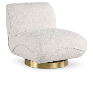 Meridian Furniture,Geneva Boucle Fabric Swivel Accent Chair - 1 of 4