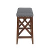GDFStudio Ropp Farmhouse Fabric Upholstered 29.5 Inch Backless Barstools with Nailhead Trim (Set of 2) - 4 of 4