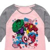 Girls' - Marvel - Avengers America Stickers Style Shirt Tail Raglan Graphic T-shirt - 2 of 3