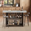 63" Long Bar Table-Counter Bar Height Pub Table with 2 Tier Storage Shelves, Modern Coffee Breakfast Bar Unit for Dining Room, Bistro, Living Room - 4 of 4