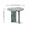 Lyngins Genuine Marble Round End Table, Natural Marble Small Coffee Table, Stone Side Table for Living Room, Nightstand with Semi-Polished Surface - 2 of 4