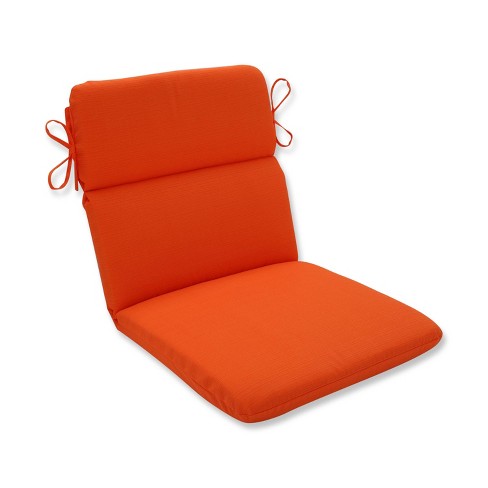 Outdoor Rounded Chair Cushion Orange, Orange Cushions For Outdoor Furniture