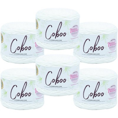 6pk Coboo Yarn White - Lion Brand Yarn