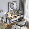 Heynemo Makeup Vanity Table with 3 Color Dimmable Lighted Hollywood Mirror, Makeup Vanity with 4 Drawers - 4 of 4