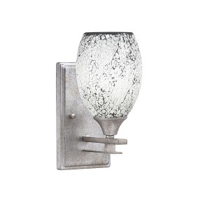 Toltec Lighting Uptowne 1 - Light Sconce in  Aged Silver with 5" Black Fusion Shade - 1 of 1