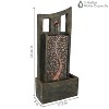 Sunnydaze 39"H Electric Polyresin and Fiberglass Modern Road Column Outdoor Water Fountain with LED Lights - 3 of 4