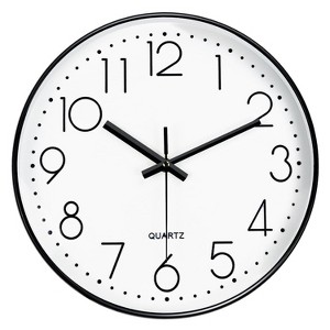 Aoibox Silent Analog Wall Clock with Oversized Numbers, Non-Ticking Quartz Movement, Tempered Glass Face for Living Room, Bedroom, Kitchen, Office - 1 of 4