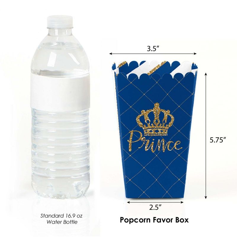 Big Dot of Happiness Royal Prince Charming - Baby Shower or Birthday Party Favor Popcorn Treat Boxes - Set of 12, 2 of 7